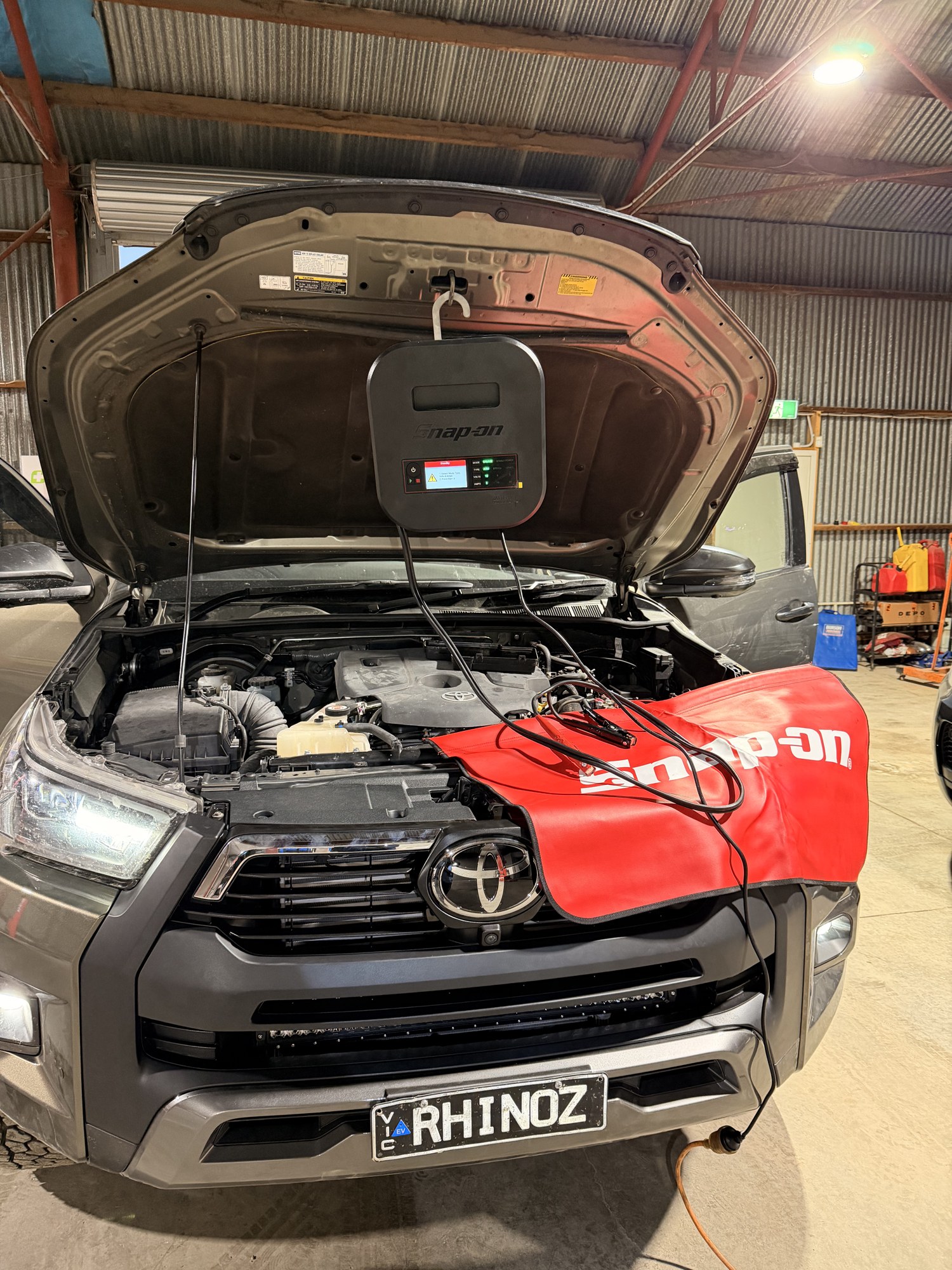 Toyota Hilux engine bay serviced by Cleretec Automotive